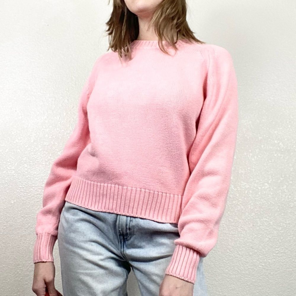 LL Bean Light Pink Knit Crewneck Sweater